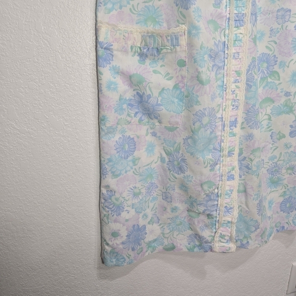 Dan-Ellen 80s Floral Lace Snap House Coat Night Gown Large - Picture 4 of 8